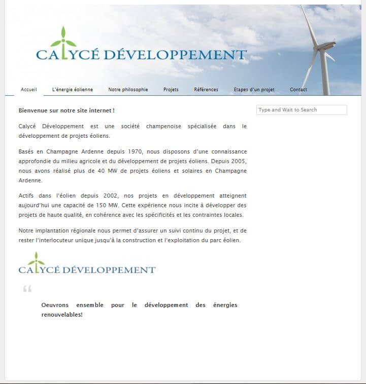 Ancien Site Calycé Développement | Mobius Web – Création de site Web et Agence digitale pour PME
